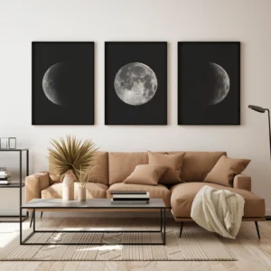 Moon Wall Decor, Set of 3 Printable Moon, Moon Phases Wall Art